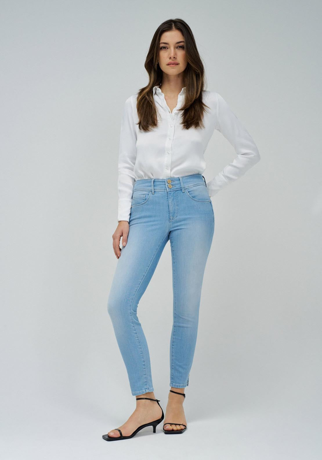 Salsa Secret Cropped Skinny Jeans - Blue 2 Shaws Department Stores