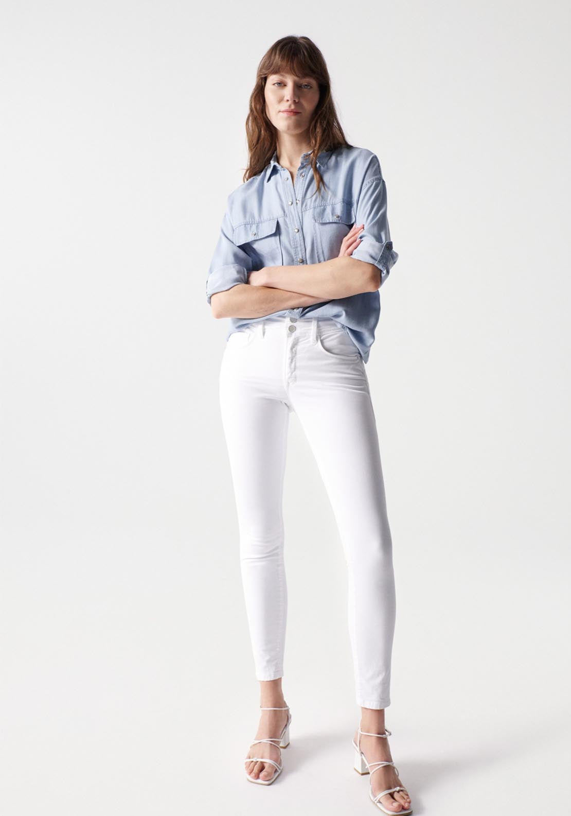 Salsa Secret Push In Skinny Jeans - White 6 Shaws Department Stores