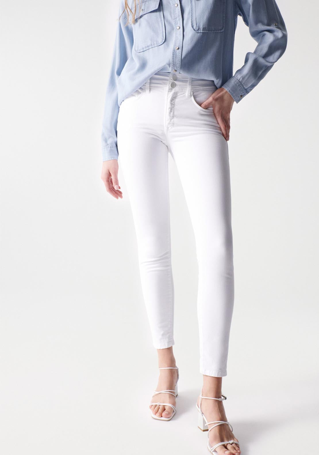 Salsa Secret Push In Skinny Jeans - White 1 Shaws Department Stores