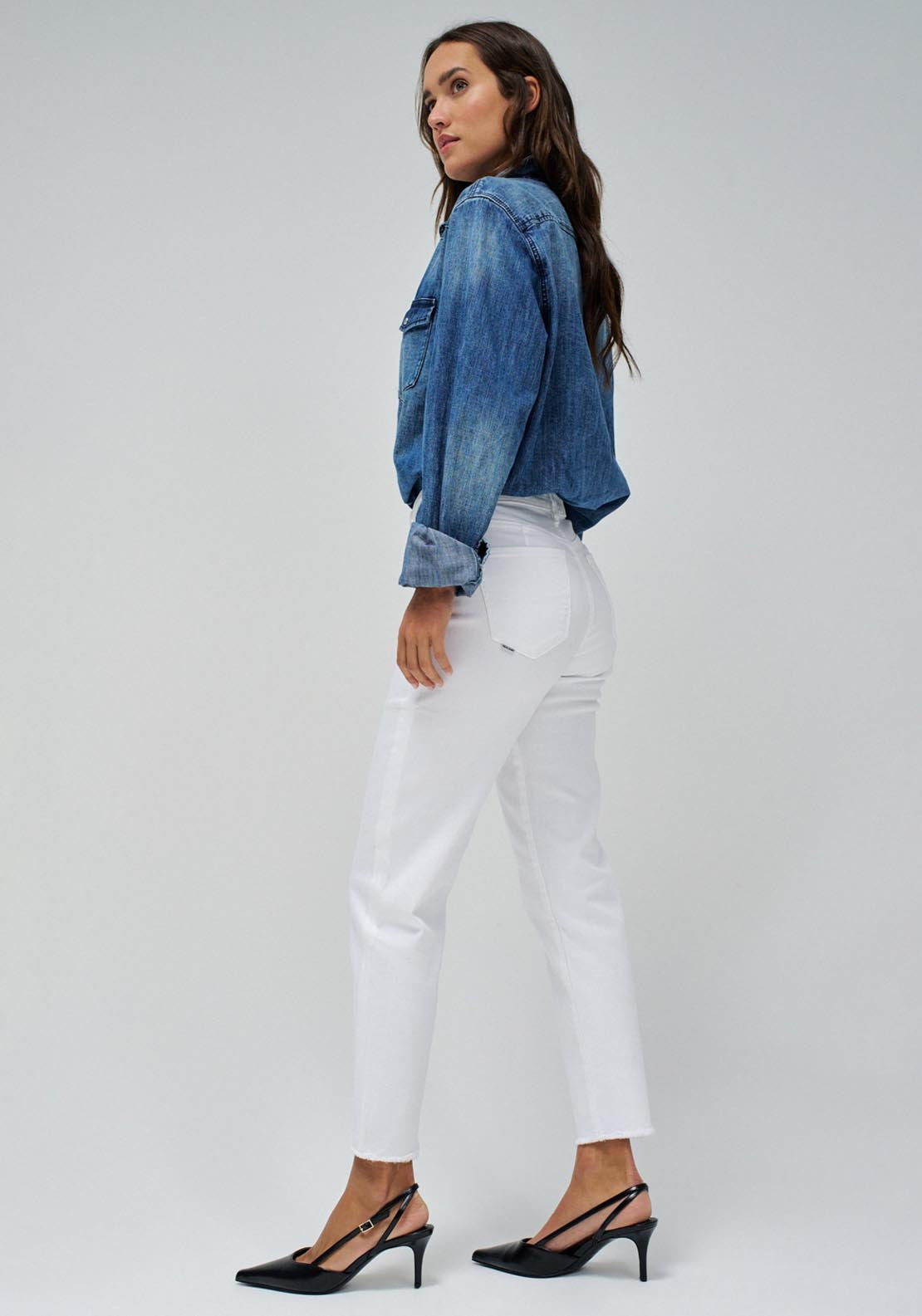 Salsa True Cropped Slim - White 3 Shaws Department Stores