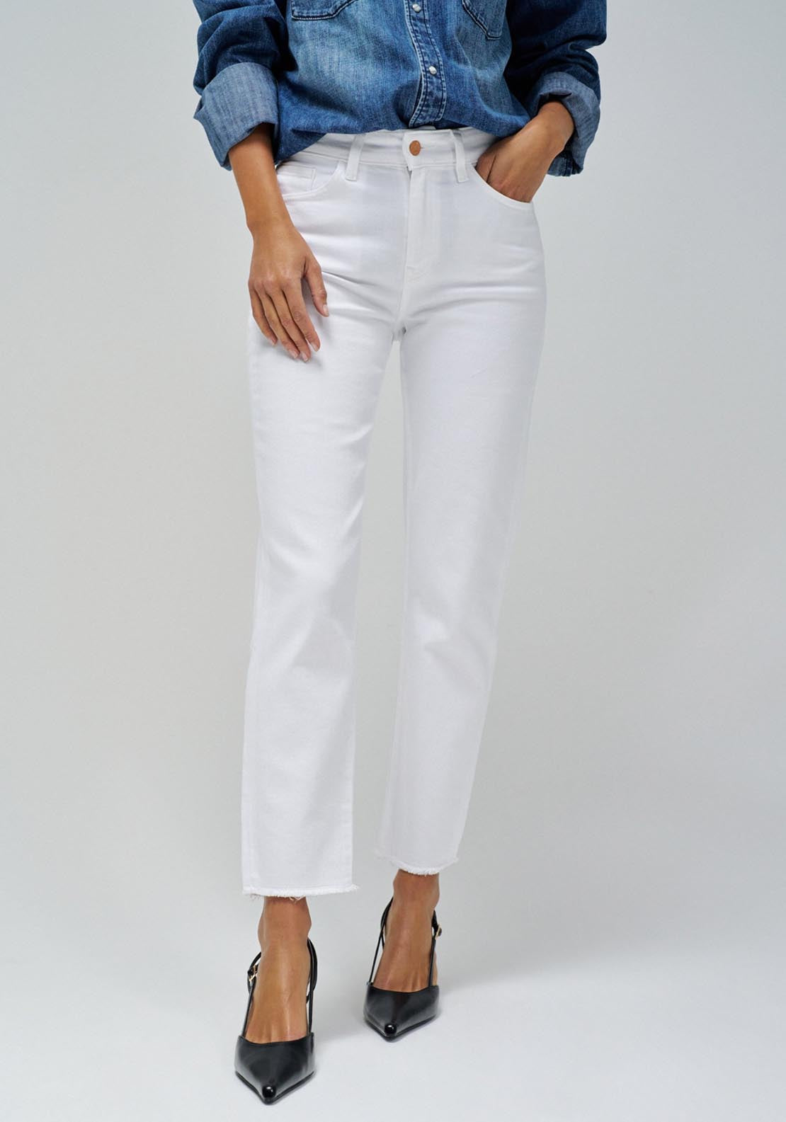 Salsa True Cropped Slim - White 1 Shaws Department Stores