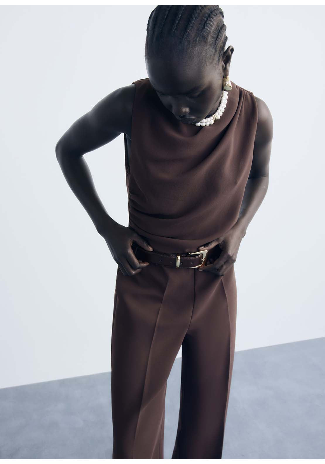 Mango Jumpsuit Marty - Brown 4 Shaws Department Stores