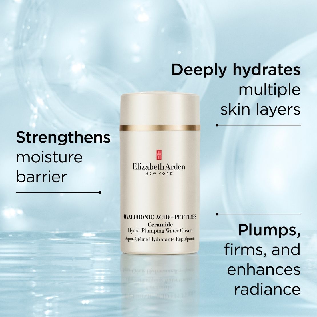 Elizabeth Arden Hyaluronic Acid + Peptides Ceramide Hydra-Plumping Water Cream 5 Shaws Department Stores