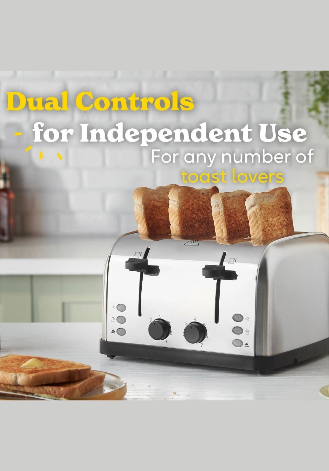 4 Slice Toaster Brushed &amp; Polished Stainless Steel - Model 18790