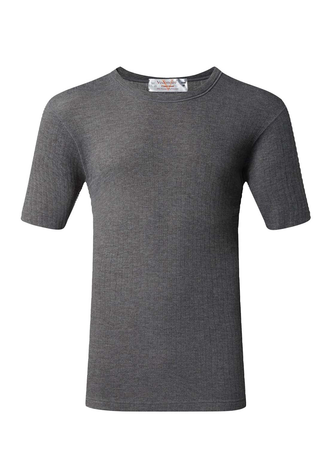 Vedoneire Mens Thermal Short Sleeve Top - Grey 1 Shaws Department Stores