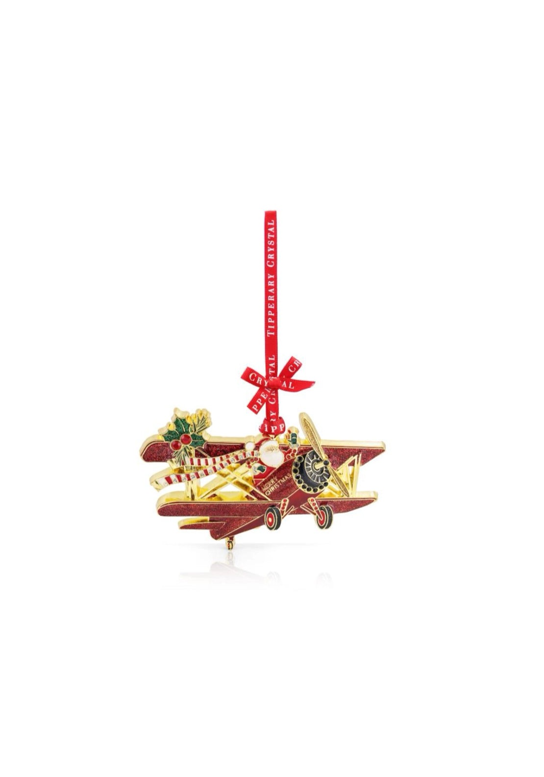 Sparkle Santa In Bi-Plane Decoartion - Sparkle