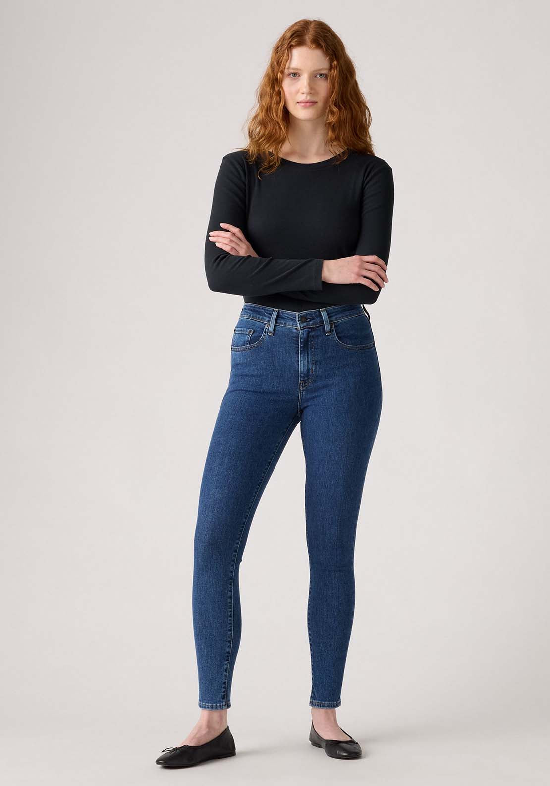 Levis 721 High Rise Skinny Jeans - Mosey Mid Stone 5 Shaws Department Stores