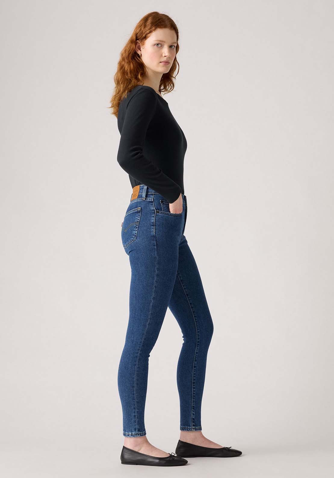 Levis 721 High Rise Skinny Jeans - Mosey Mid Stone 3 Shaws Department Stores