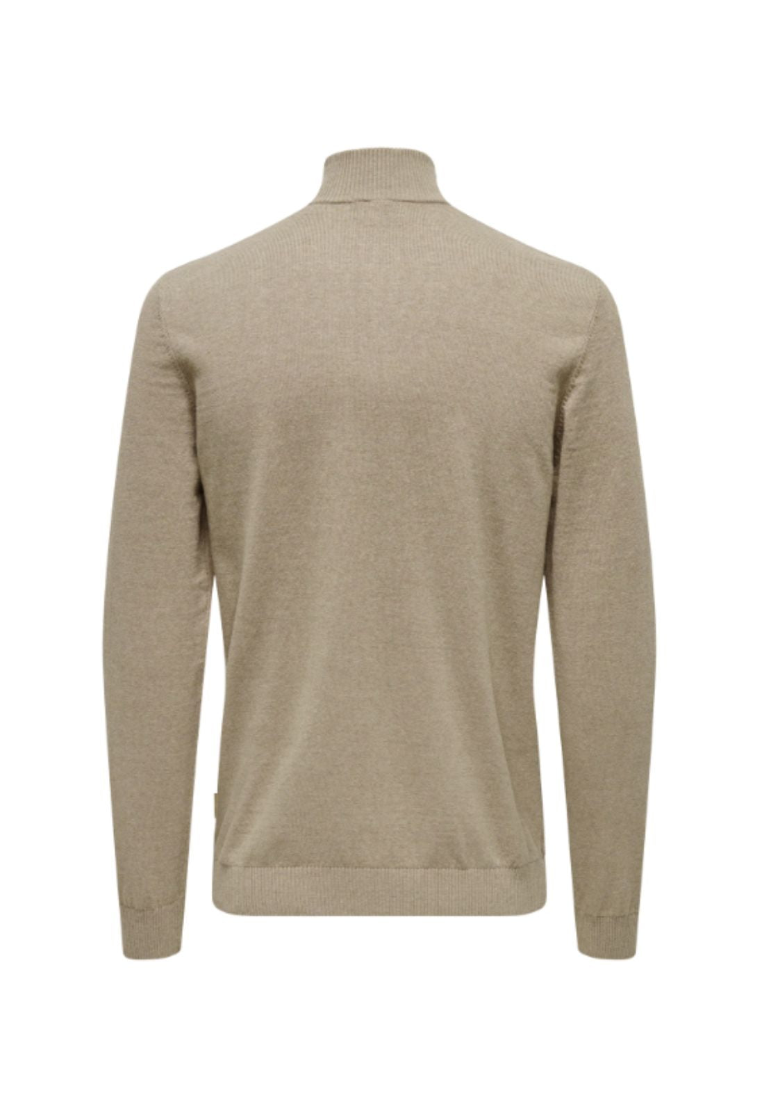 Only &amp; Sons Onsloui Half Zip Knit - Desert Taupe 6 Shaws Department Stores