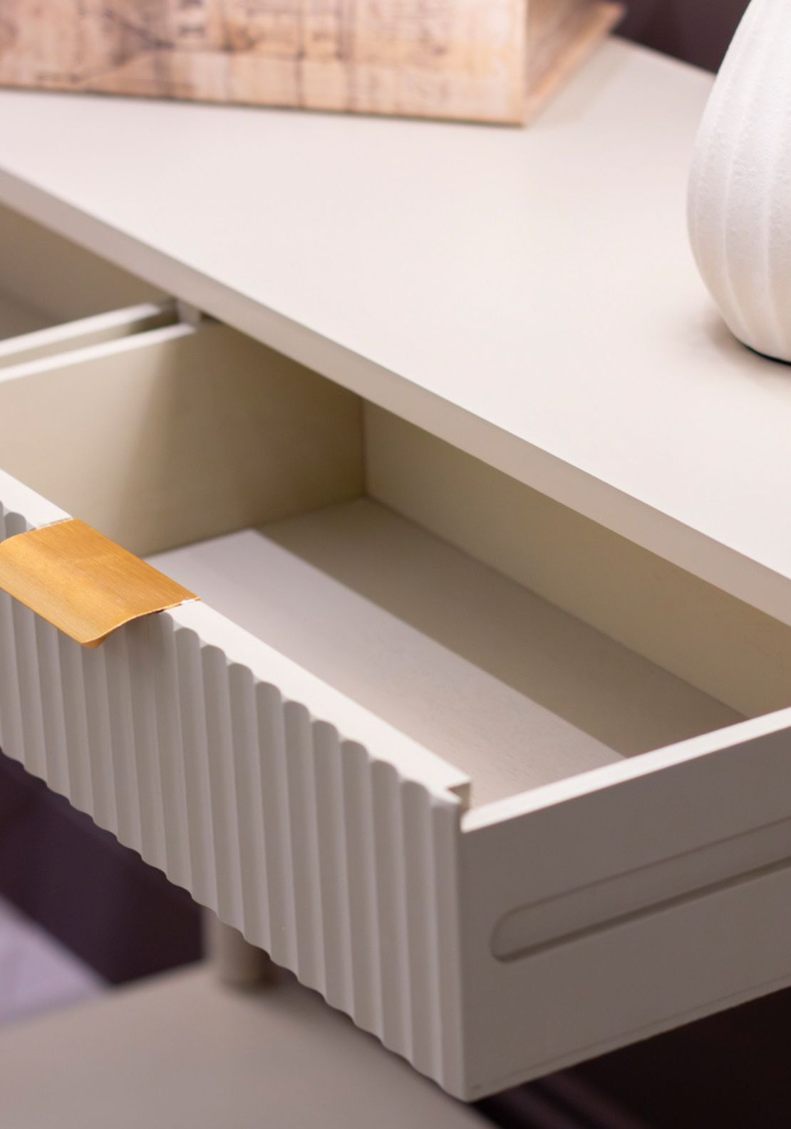 The Home Collection One Drawer Side Table - Cream 9 Shaws Department Stores