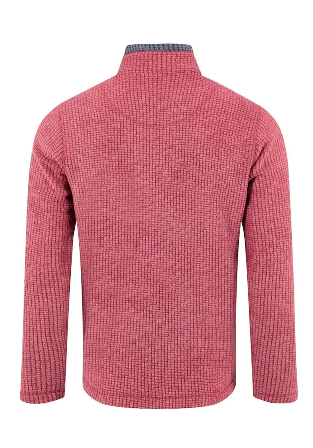 Weird Fish Newark 1/4 Zip Grid Fleece - Rhubarb 6 Shaws Department Stores