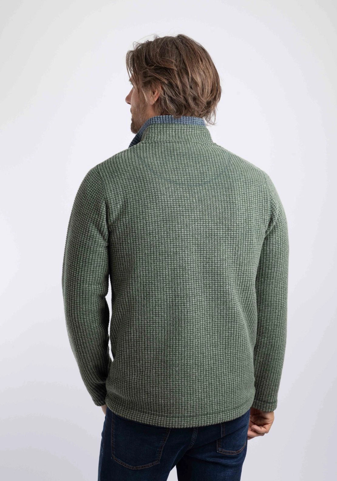 Weird Fish Newark 1/4 Zip Fleece - Beetle Green 2 Shaws Department Stores