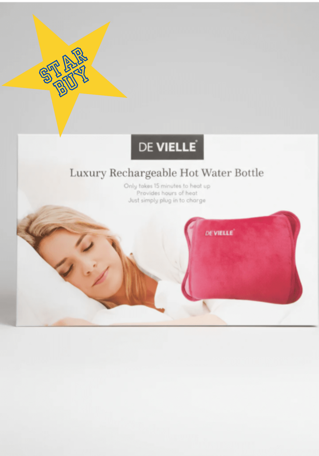 De Vielle Recharge Hot Water Bottle - Pink 1 Shaws Department Stores