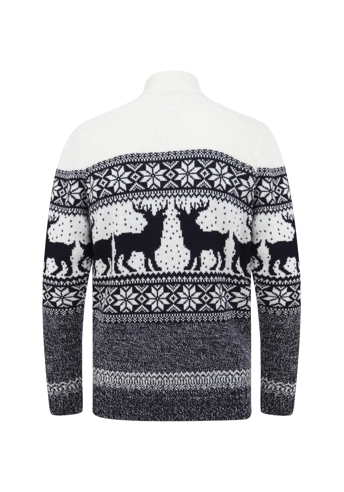 Split Star 1/2 Zip Christmas Jumper - Laundered Ecru 2 Shaws Department Stores