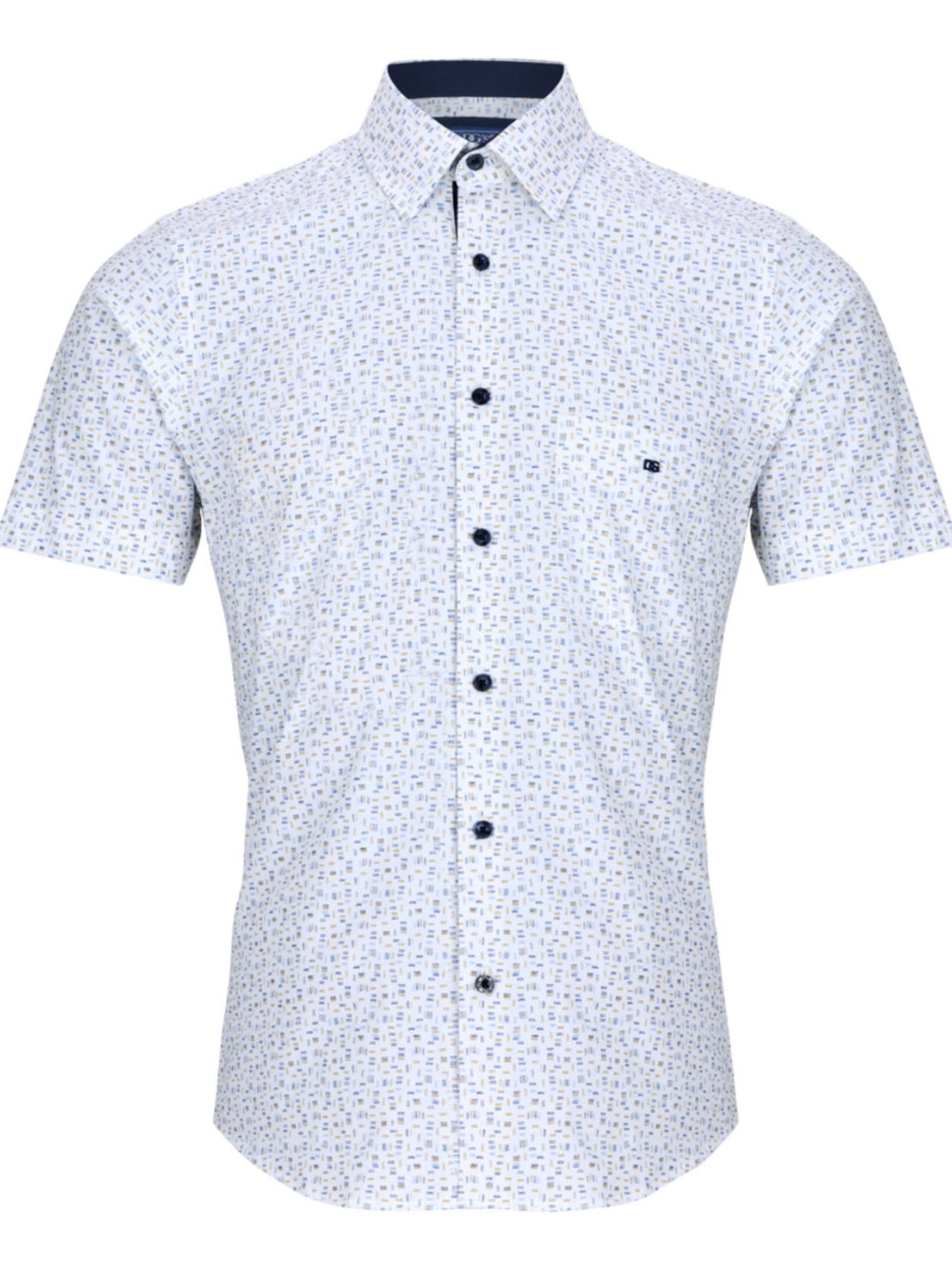 Drifter Short Sleeve Giovanni Shirt With Elastane - Print 1 Shaws Department Stores