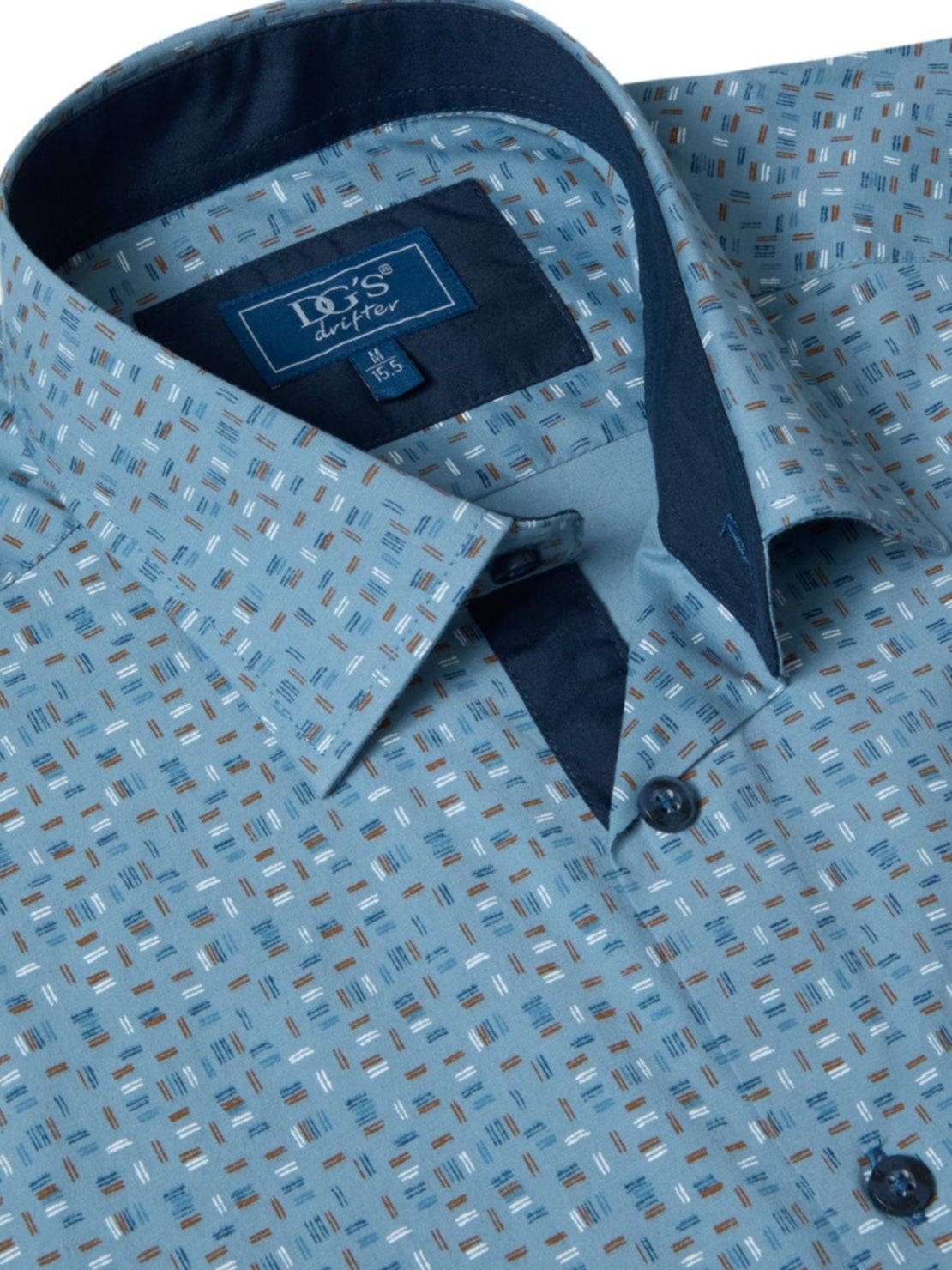 Drifter Short Sleeve Giovanni Print Shirt - Blue 26 2 Shaws Department Stores