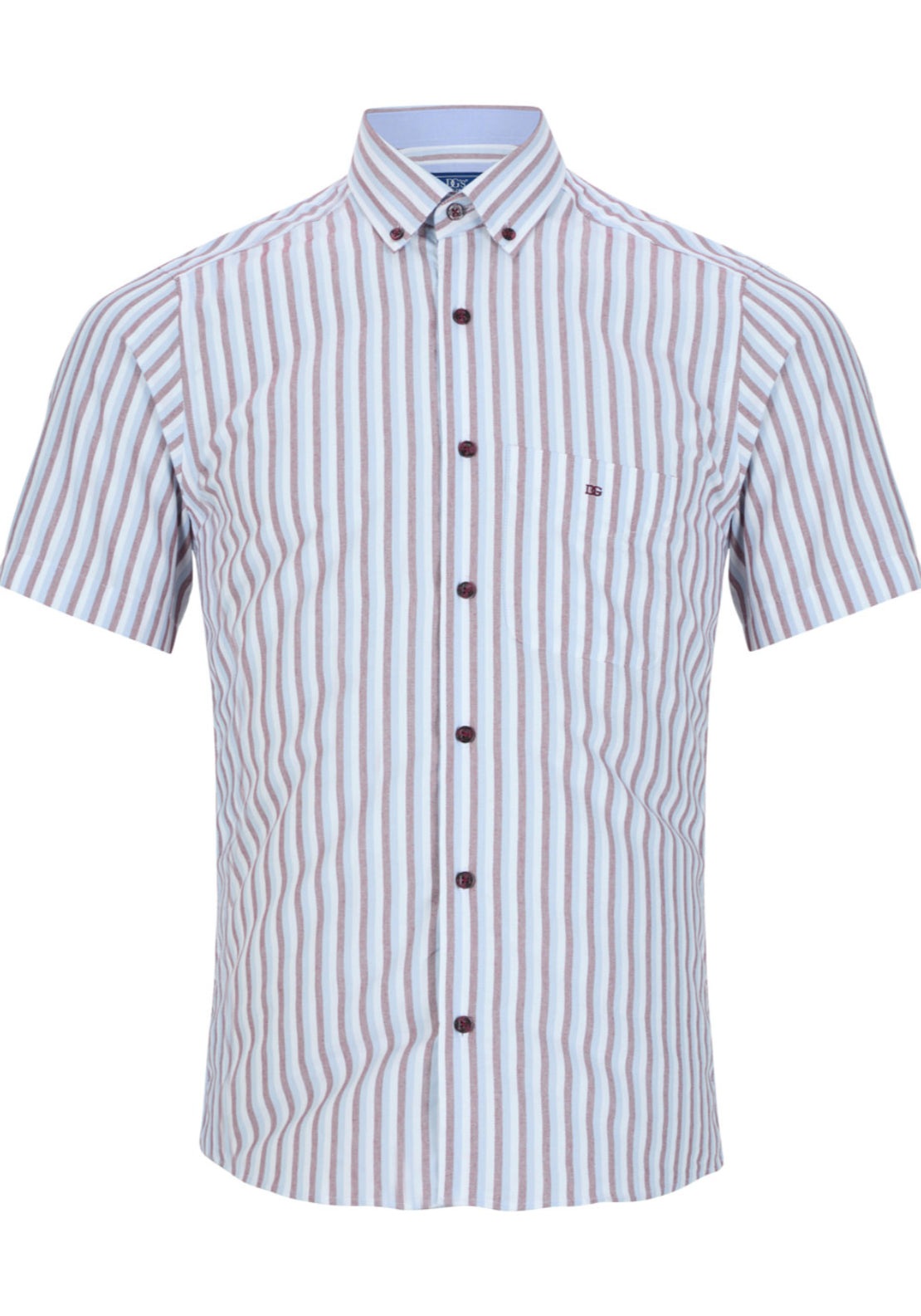 Drifter Striped Short Sleeve Ivano Shirt - Red 16 1 Shaws Department Stores