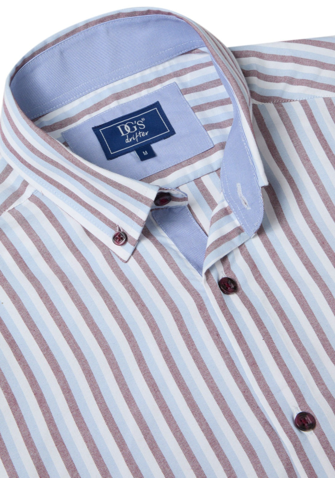 Drifter Striped Short Sleeve Ivano Shirt - Red 16 2 Shaws Department Stores