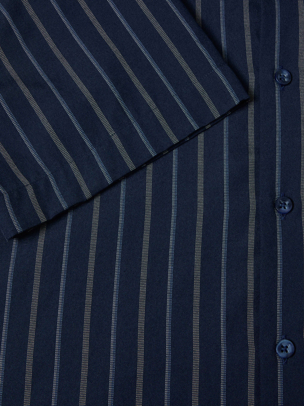 Drifter Short Sleeve Stripe Shirt - Navy 3 Shaws Department Stores