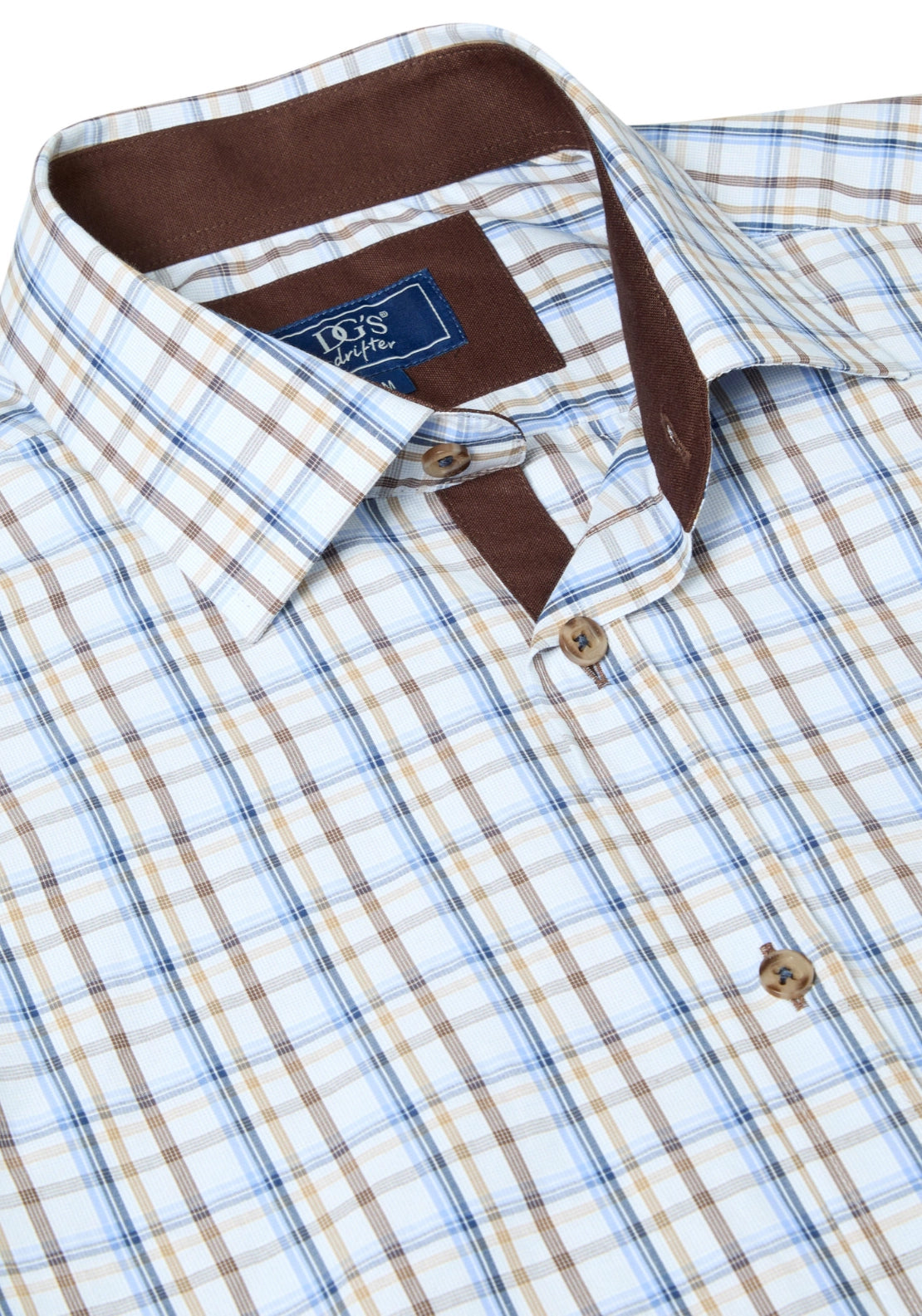 Long Sleeve Check Shirt - Brown