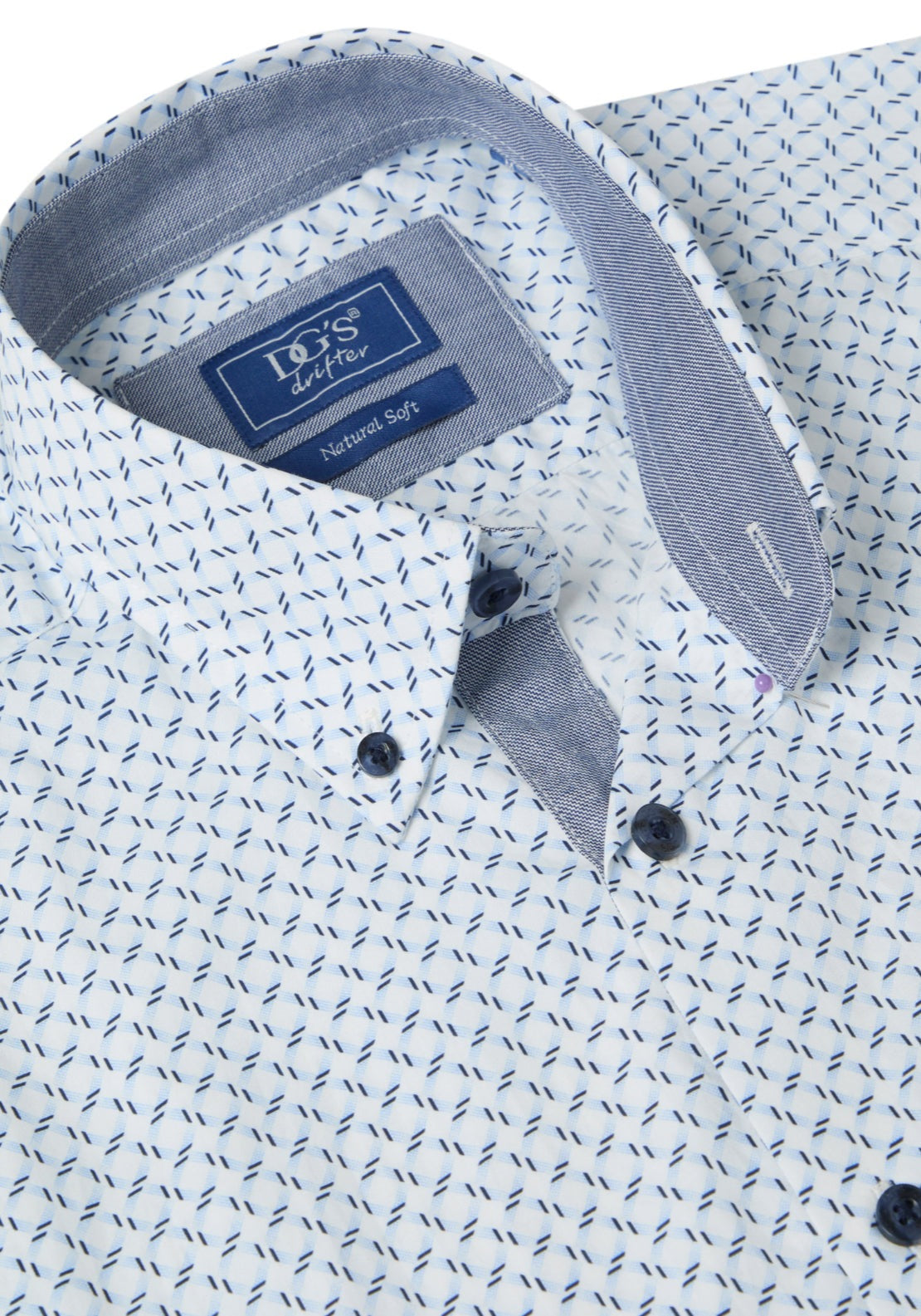 Drifter Printed Short Sleeve Giovanni Shirt - Blue 2 Shaws Department Stores