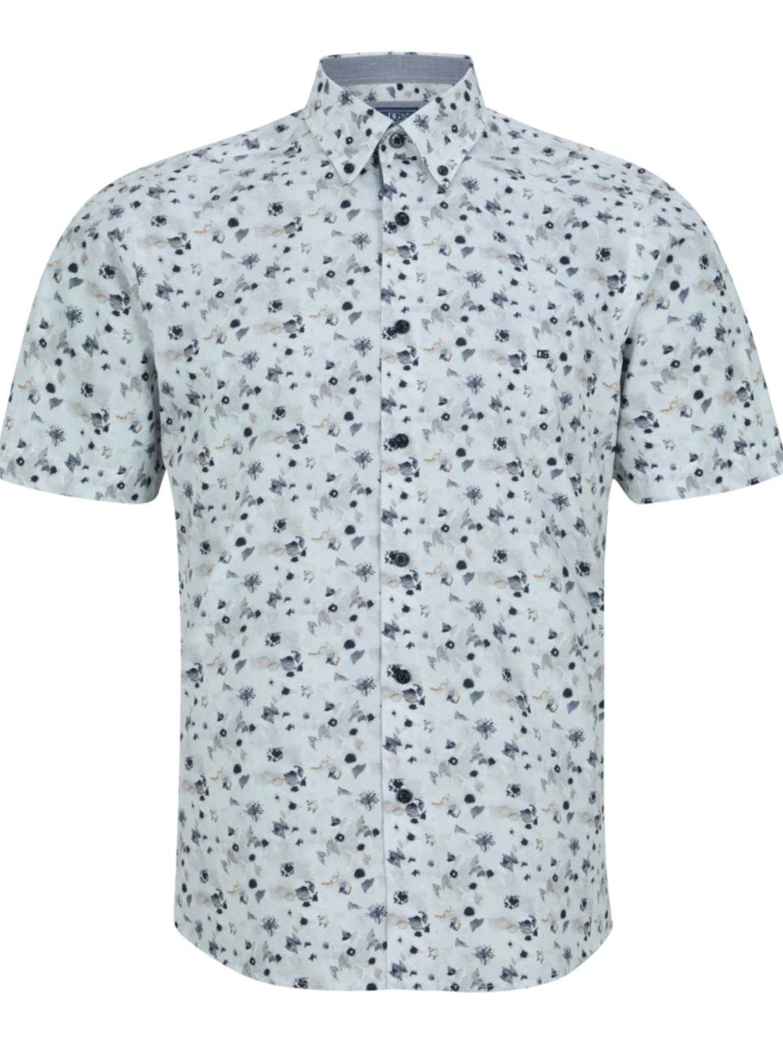 Drifter 100% Cotton Short Sleeve Print Giovanni Shirt - Navy 18 1 Shaws Department Stores