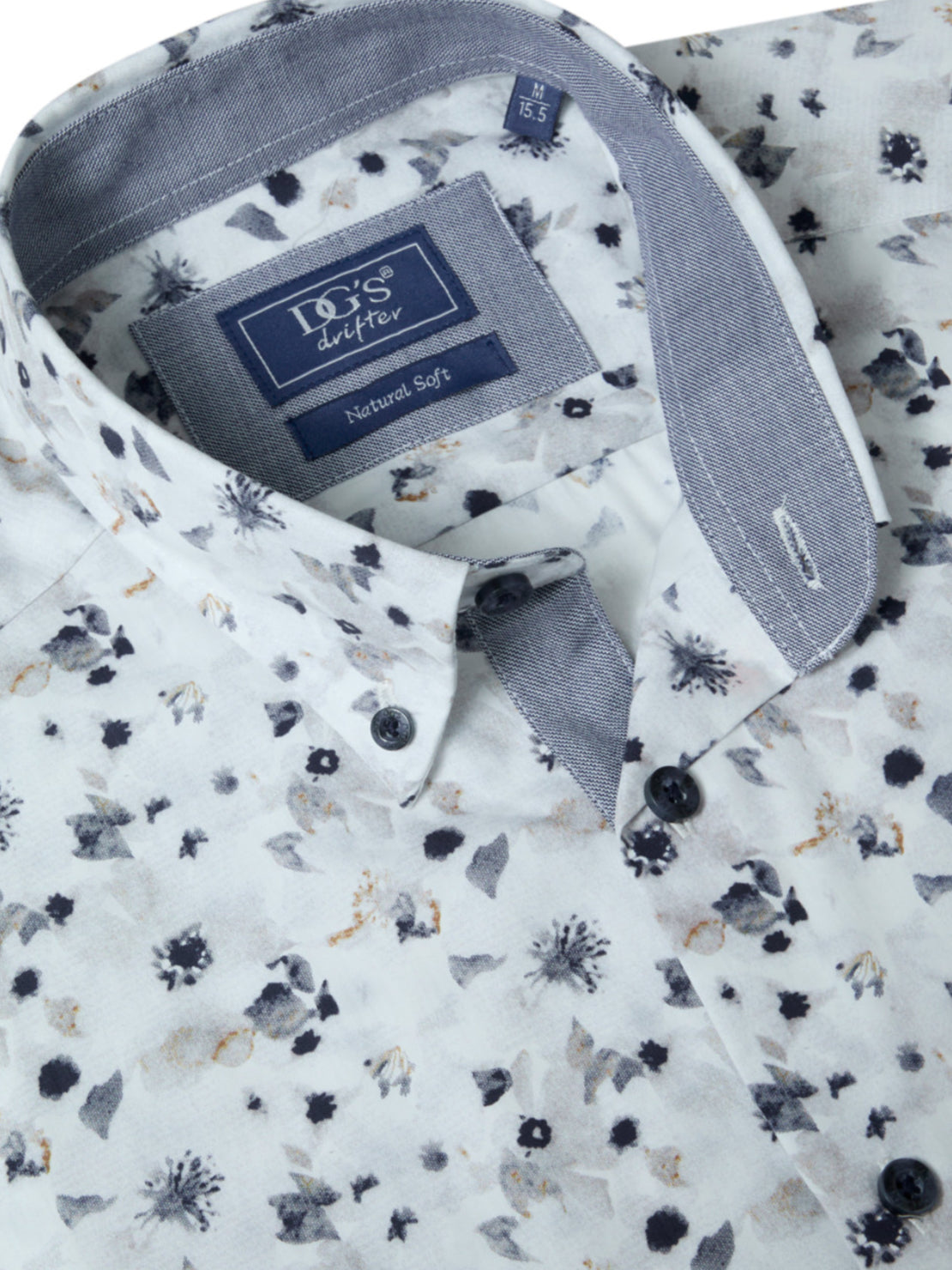 Drifter 100% Cotton Short Sleeve Print Giovanni Shirt - Navy 18 2 Shaws Department Stores