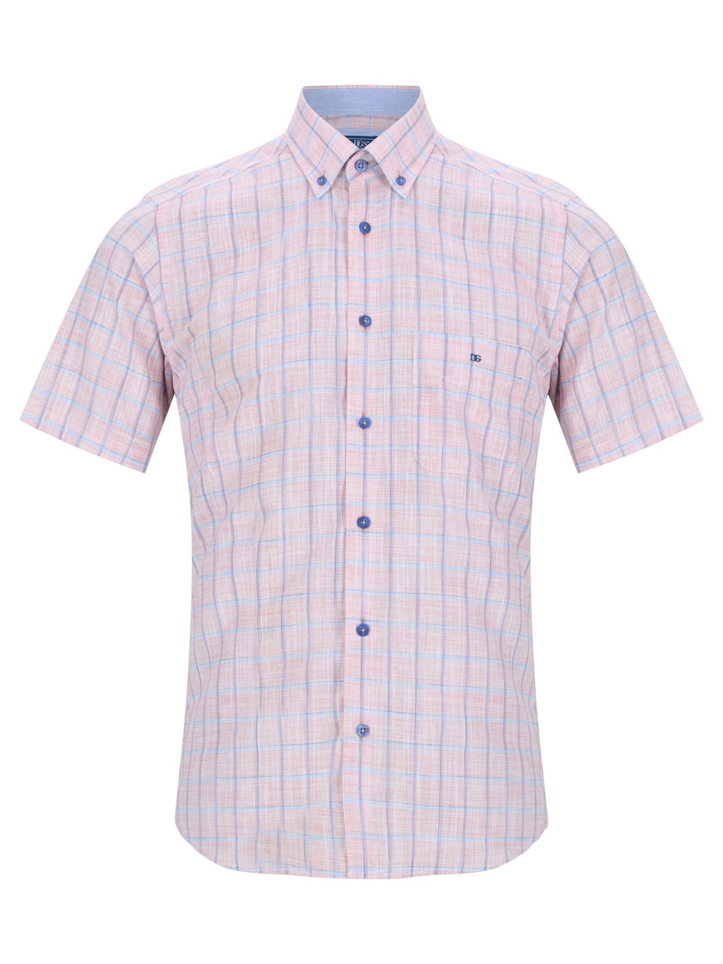 Drifter Short Sleeve Check Cotton Shirt - Red 1 Shaws Department Stores