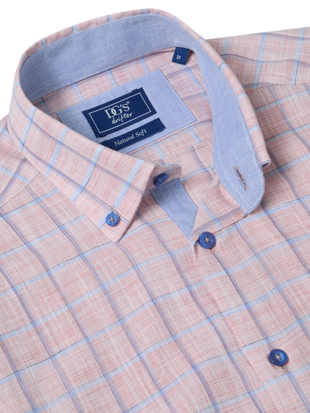 Drifter Short Sleeve Check Cotton Shirt - Red 2 Shaws Department Stores