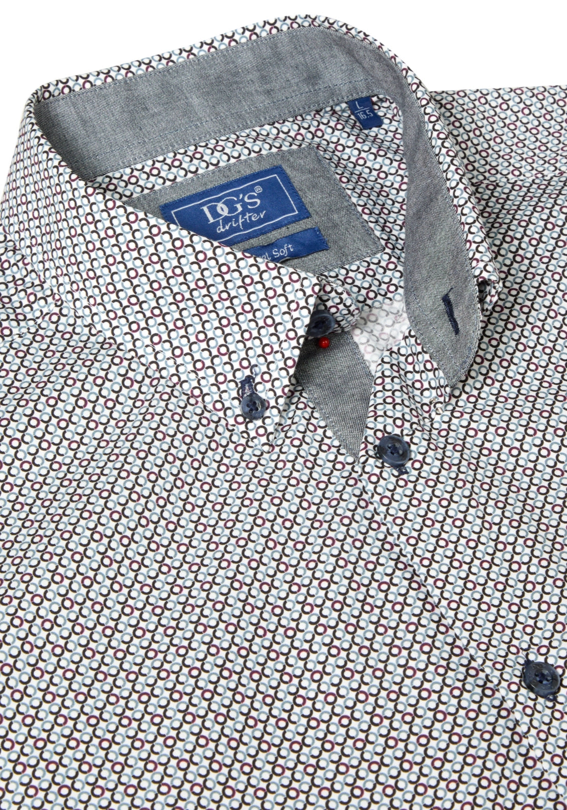 Long Sleeved Print Shirt - Navy