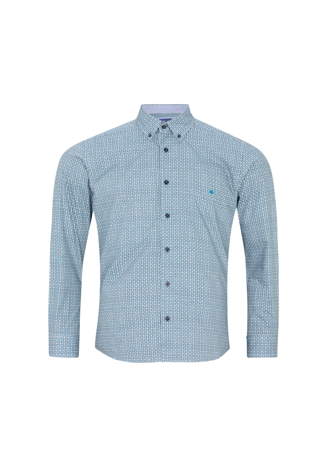 Long Sleeve Print Shirt - Blue
