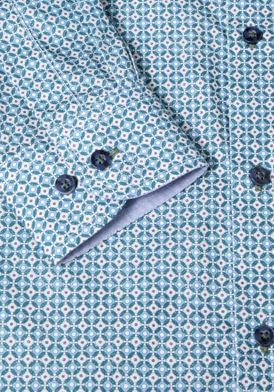 Long Sleeve Print Shirt - Blue