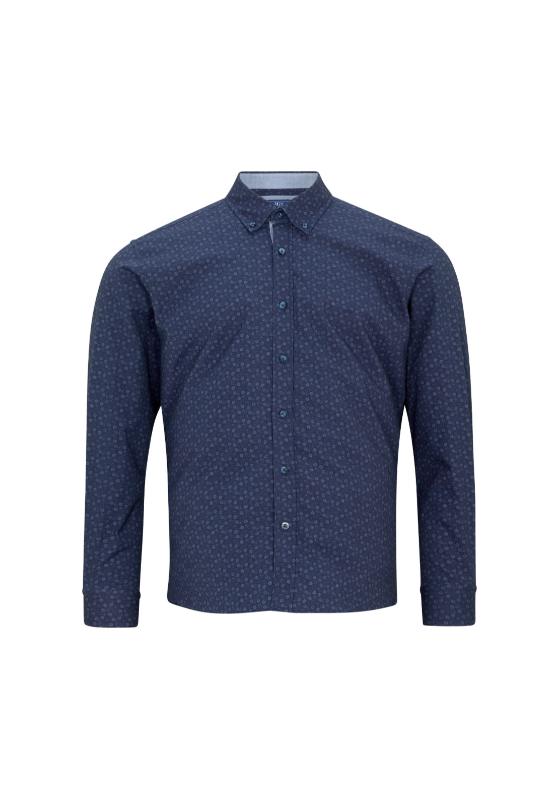 Long Sleeve Print Shirt - Navy