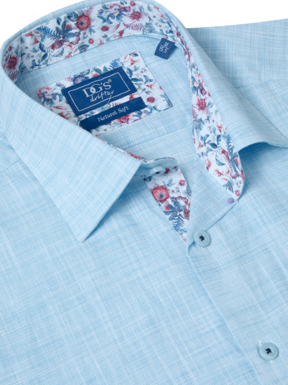 Drifter 100% Cotton Short Sleeve Print Giovanni Shirt - Blue 2 Shaws Department Stores
