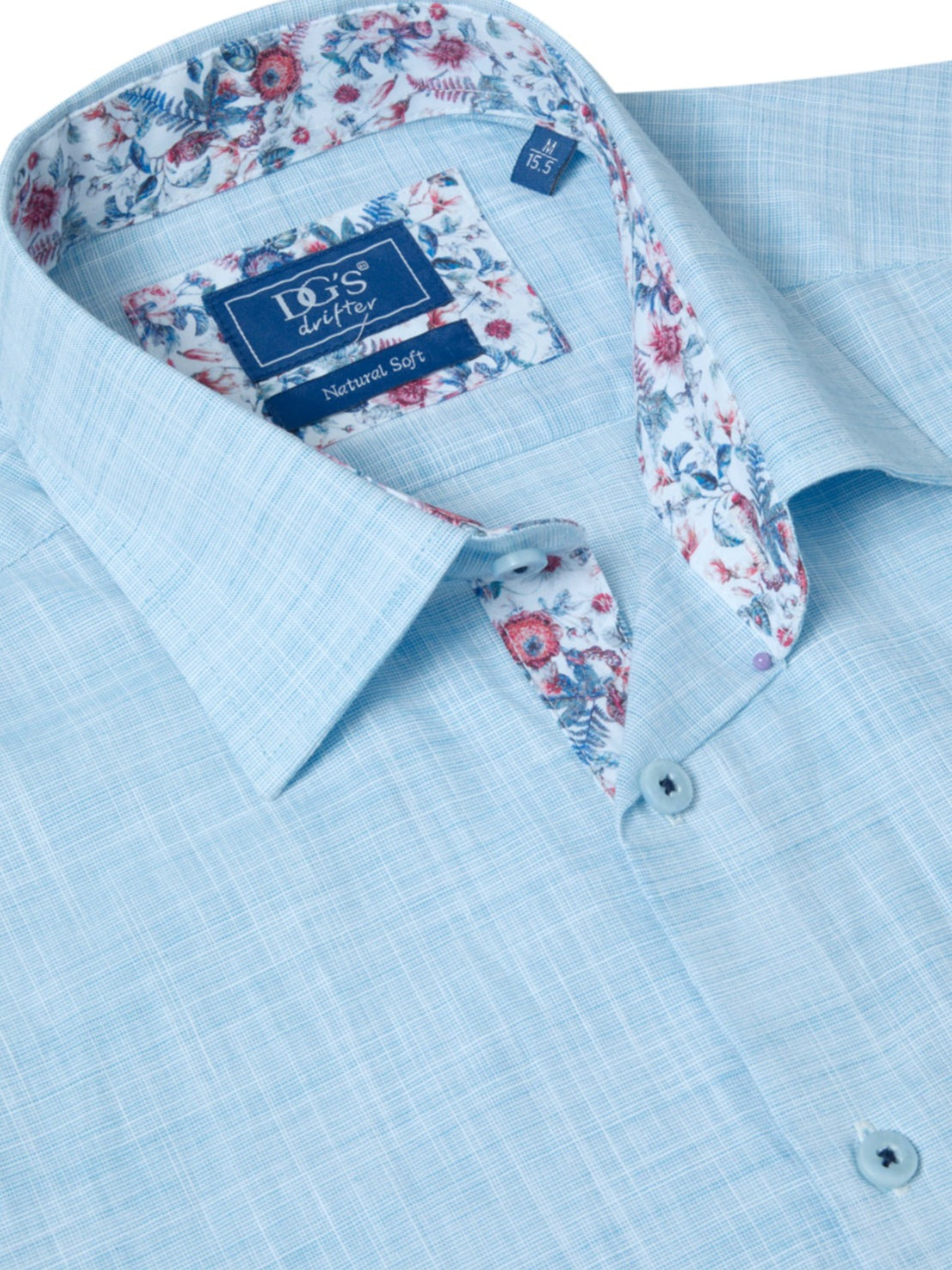 Drifter 100% Cotton Short Sleeve Print Giovanni Shirt - Blue 2 Shaws Department Stores
