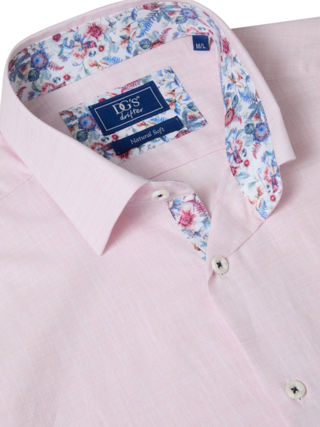 Drifter 100% Cotton Short Sleeve Print Giovanni Shirt - Pink 2 Shaws Department Stores