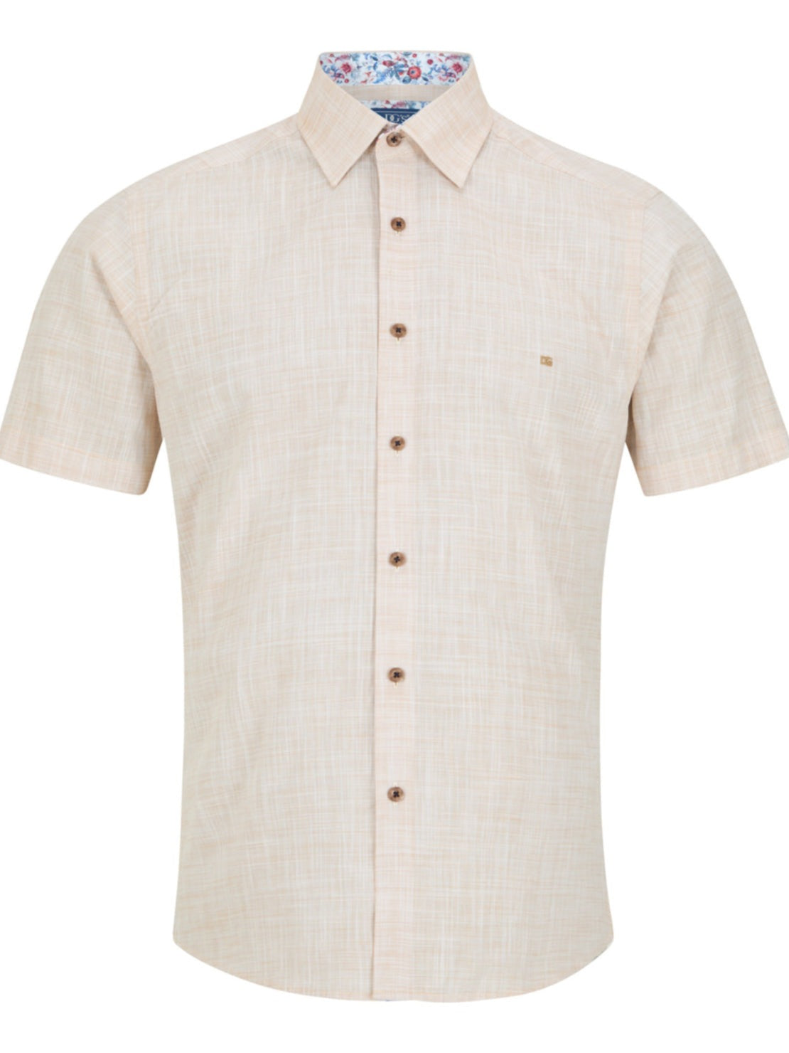 Drifter 100% Cotton Short Sleeve Print Giovanni Shirt - Beige 92 1 Shaws Department Stores