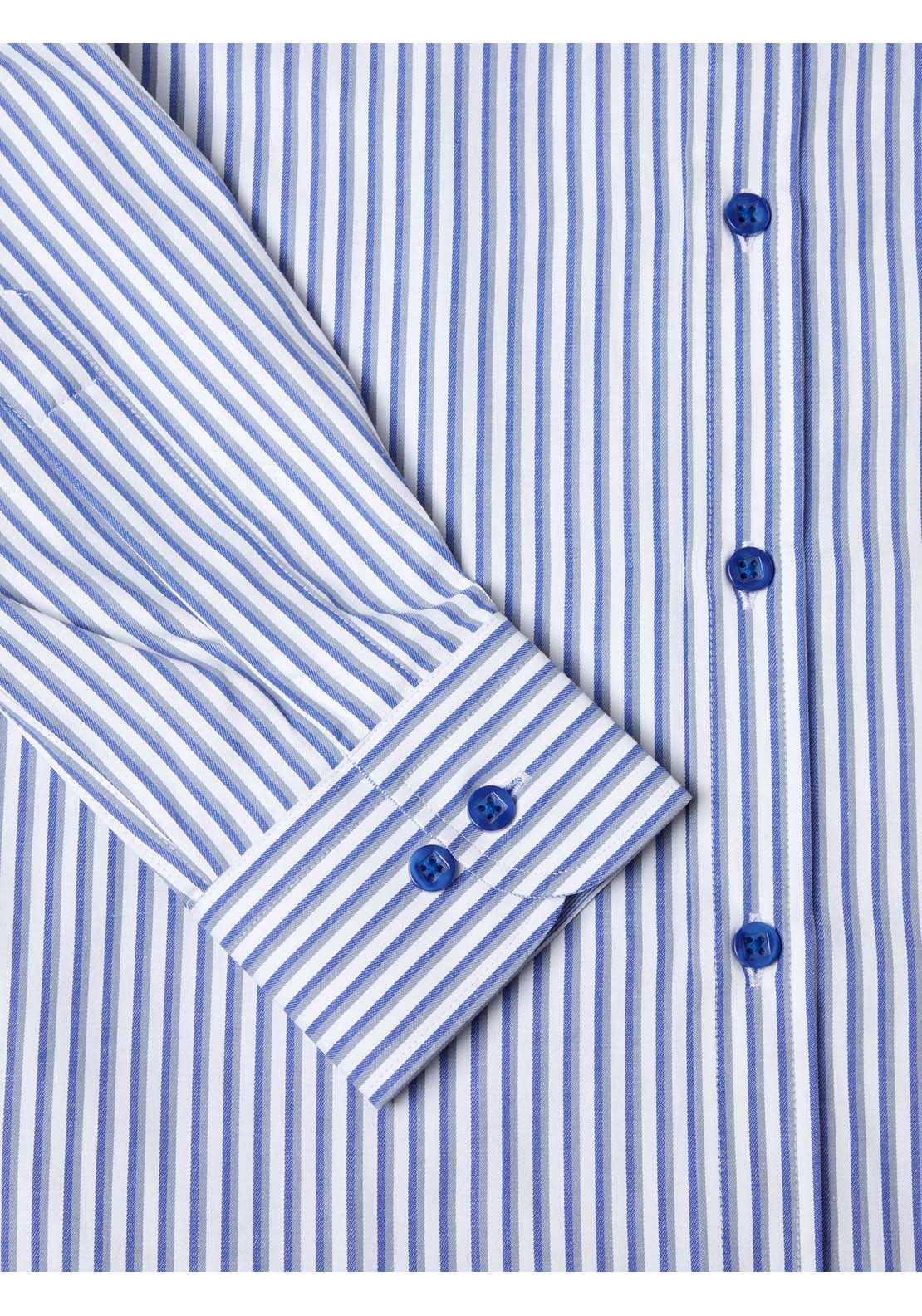 Drifter Long Sleeve Stripe Shirt - Grey 3 Shaws Department Stores