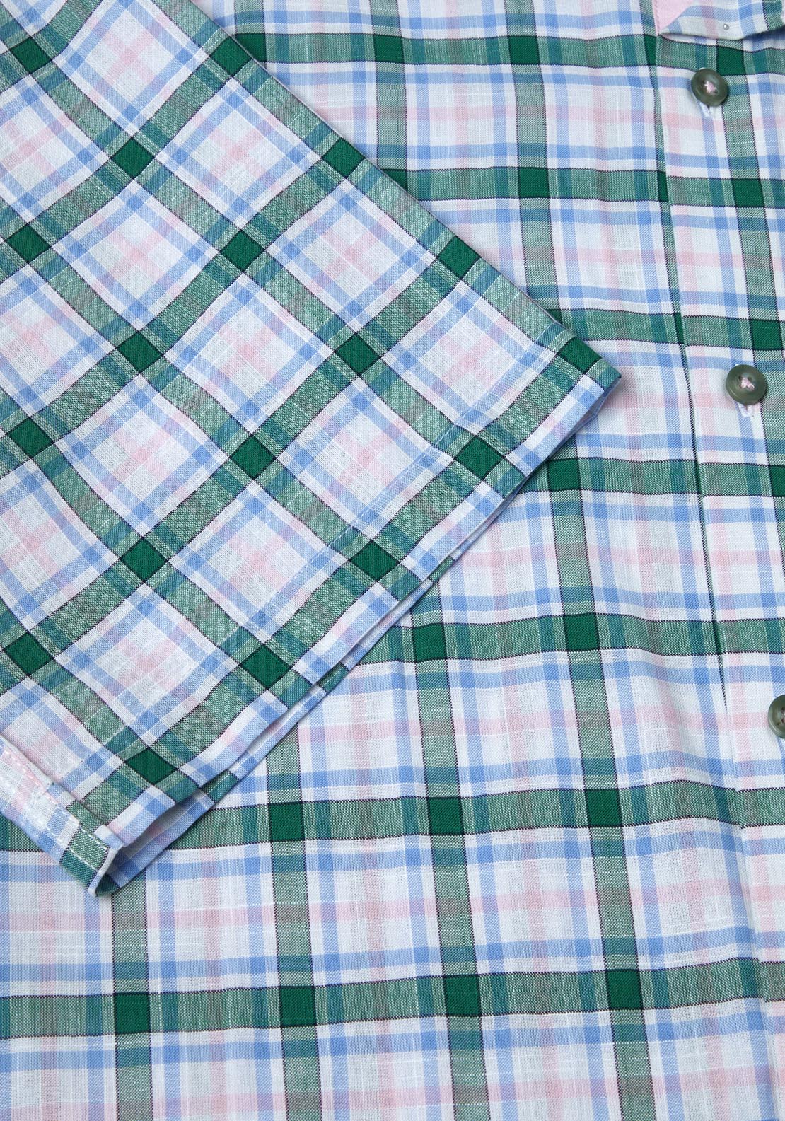 Drifter Short Sleeve Check Shirt - Green 4 Shaws Department Stores