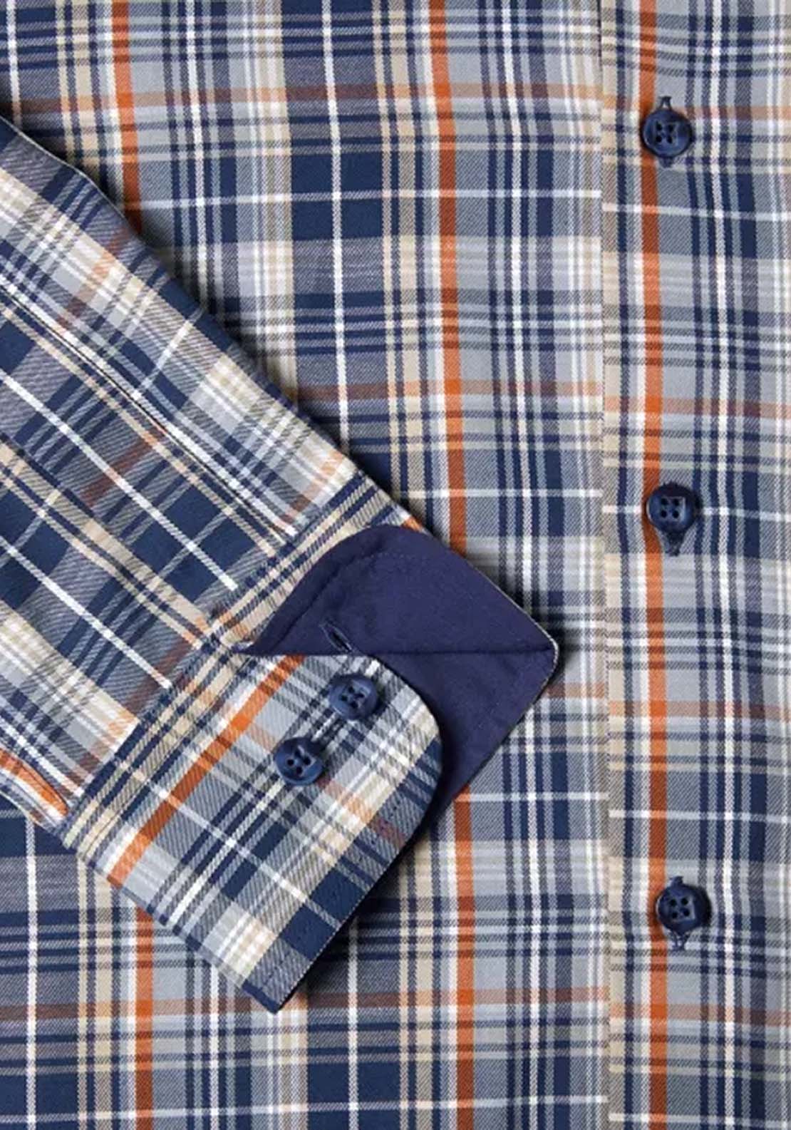 Drifter Long Sleeve Check Shirt - Blue 3 Shaws Department Stores