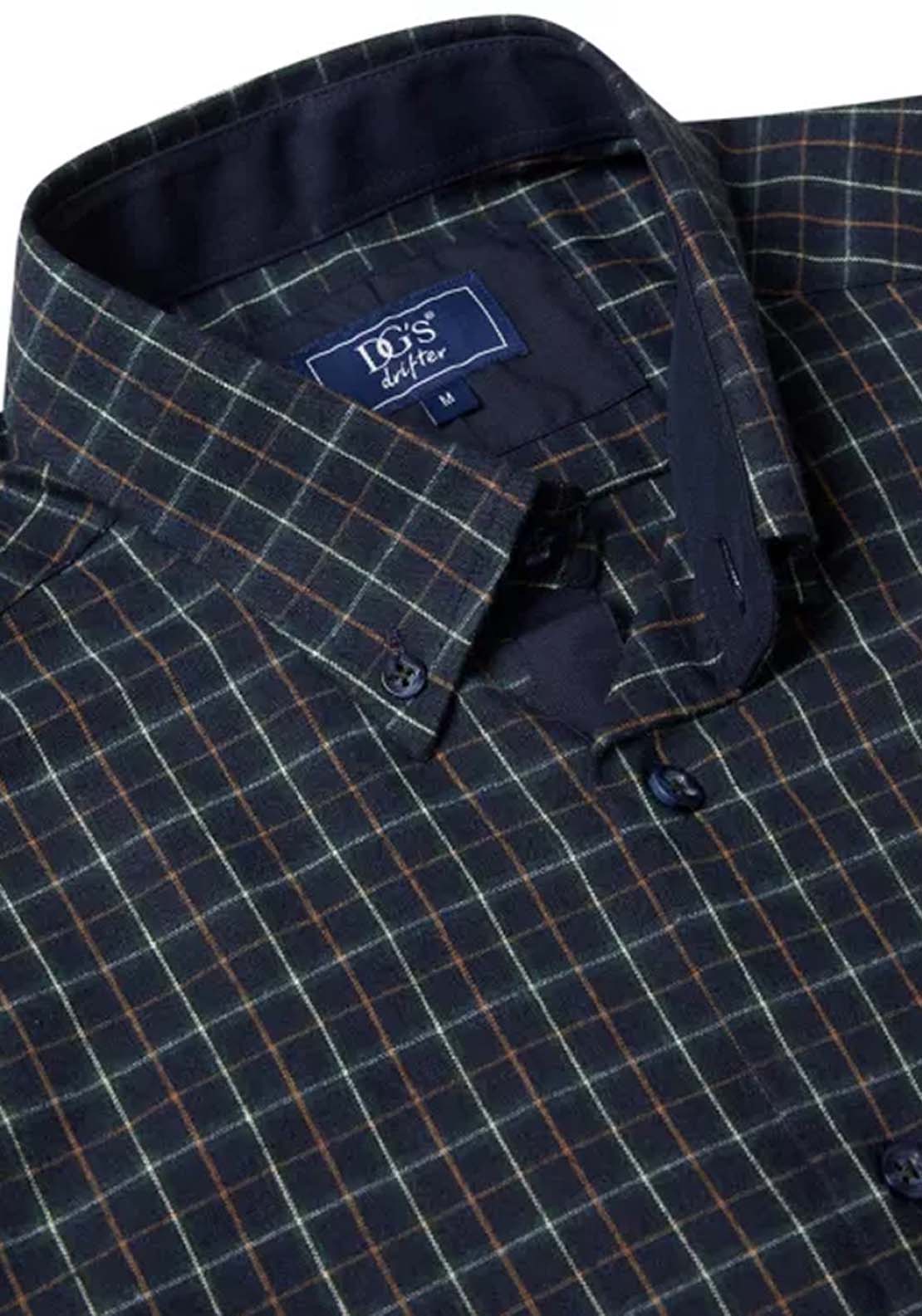Drifter Long Sleeve Check Shirt - Navy 2 Shaws Department Stores