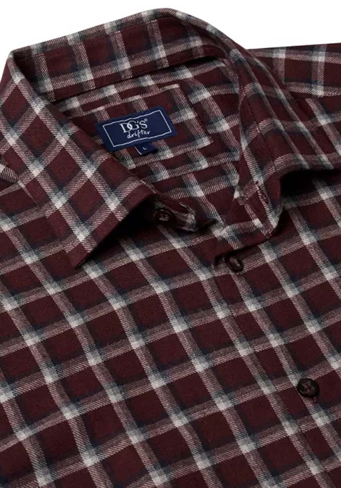 Drifter Long Sleeve Check Shirt - Red 2 Shaws Department Stores