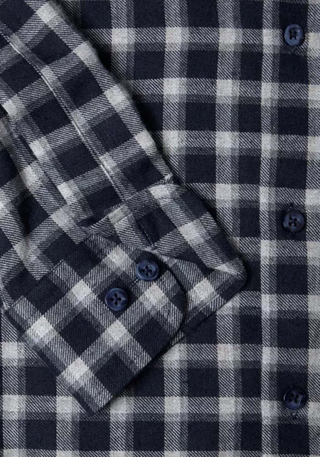 Drifter Long Sleeve Check Shirt - Navy 4 Shaws Department Stores