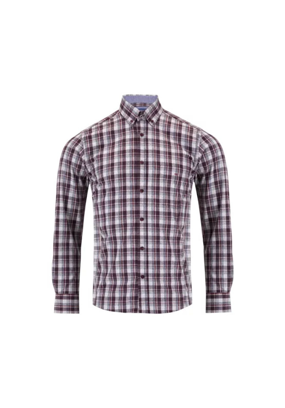 Drifter Long Sleeve Check Regular Fit Shirt - Red 1 Shaws Department Stores