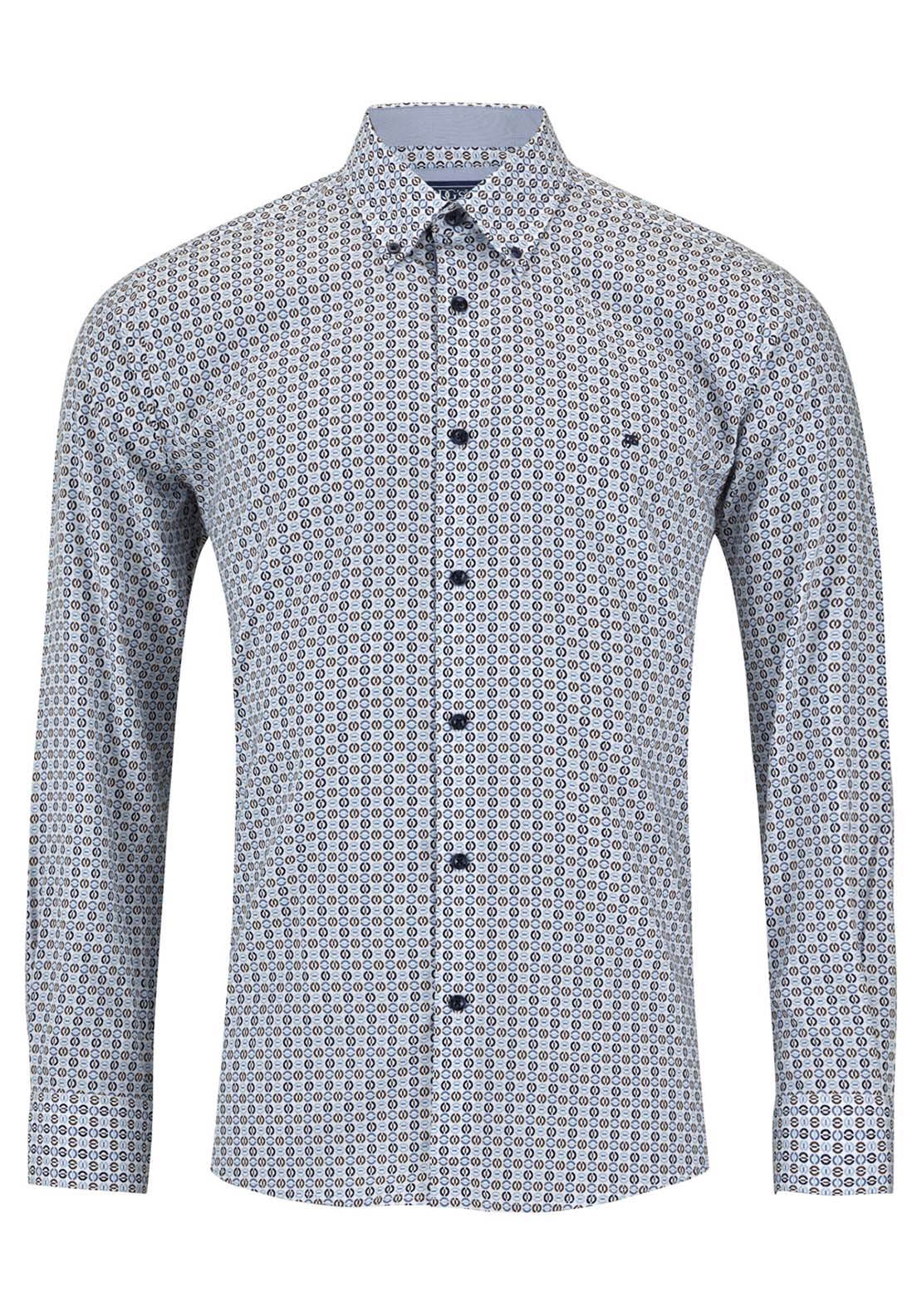 Drifter DG Drifter Regular Ivano Print Shirt - Blue 1 Shaws Department Stores
