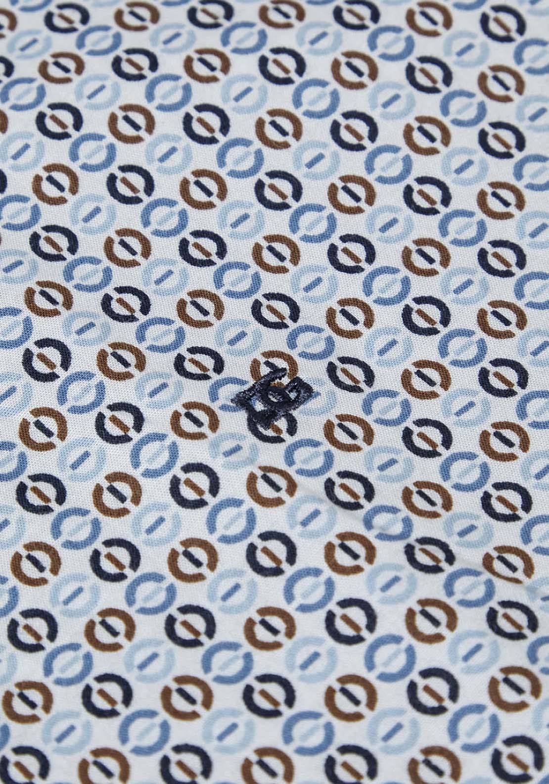 Drifter DG Drifter Regular Ivano Print Shirt - Blue 4 Shaws Department Stores