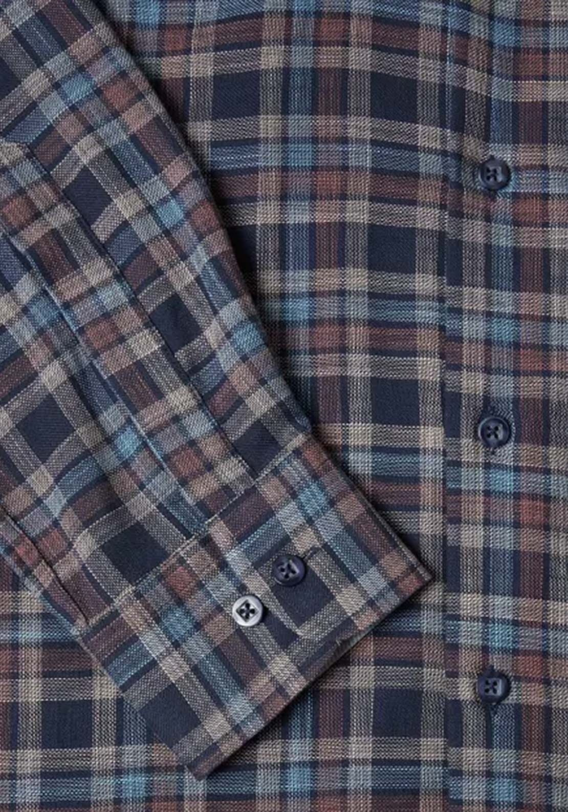 Drifter Long Sleeve Check Shirt - Blue 3 Shaws Department Stores
