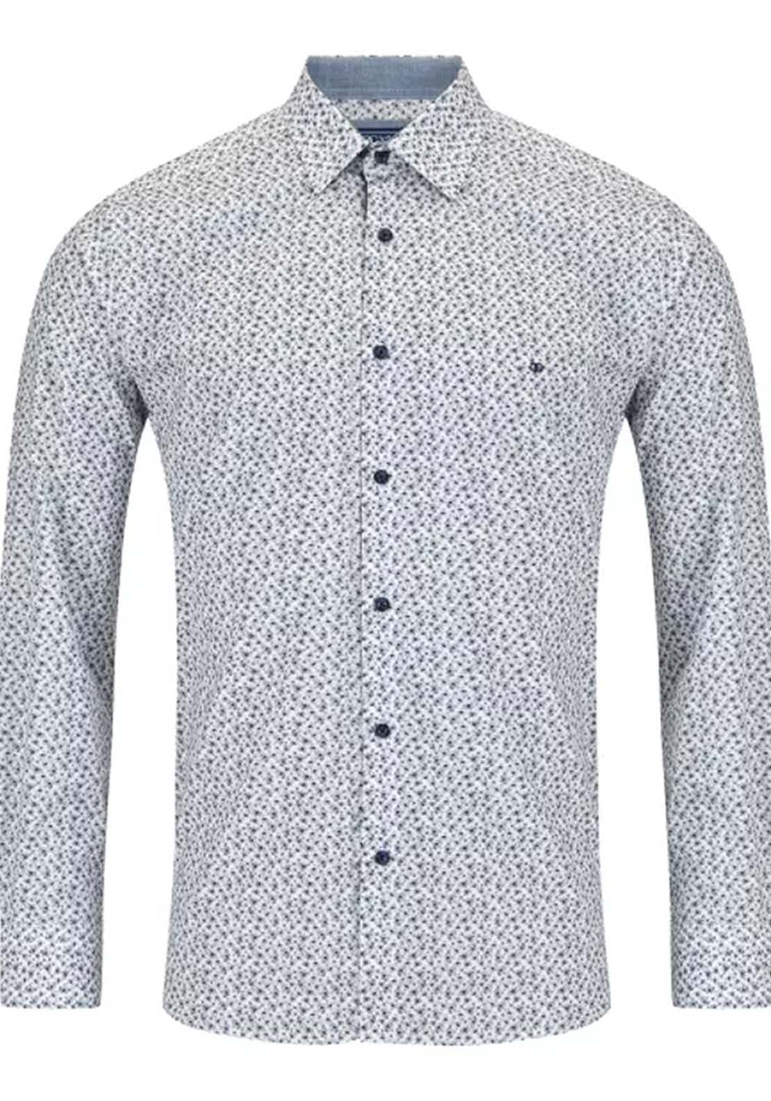 Drifter Long Sleeve Print Shirt - Blue 1 Shaws Department Stores