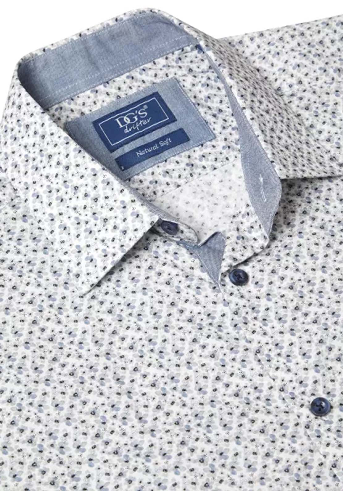 Drifter Long Sleeve Print Shirt - Blue 2 Shaws Department Stores
