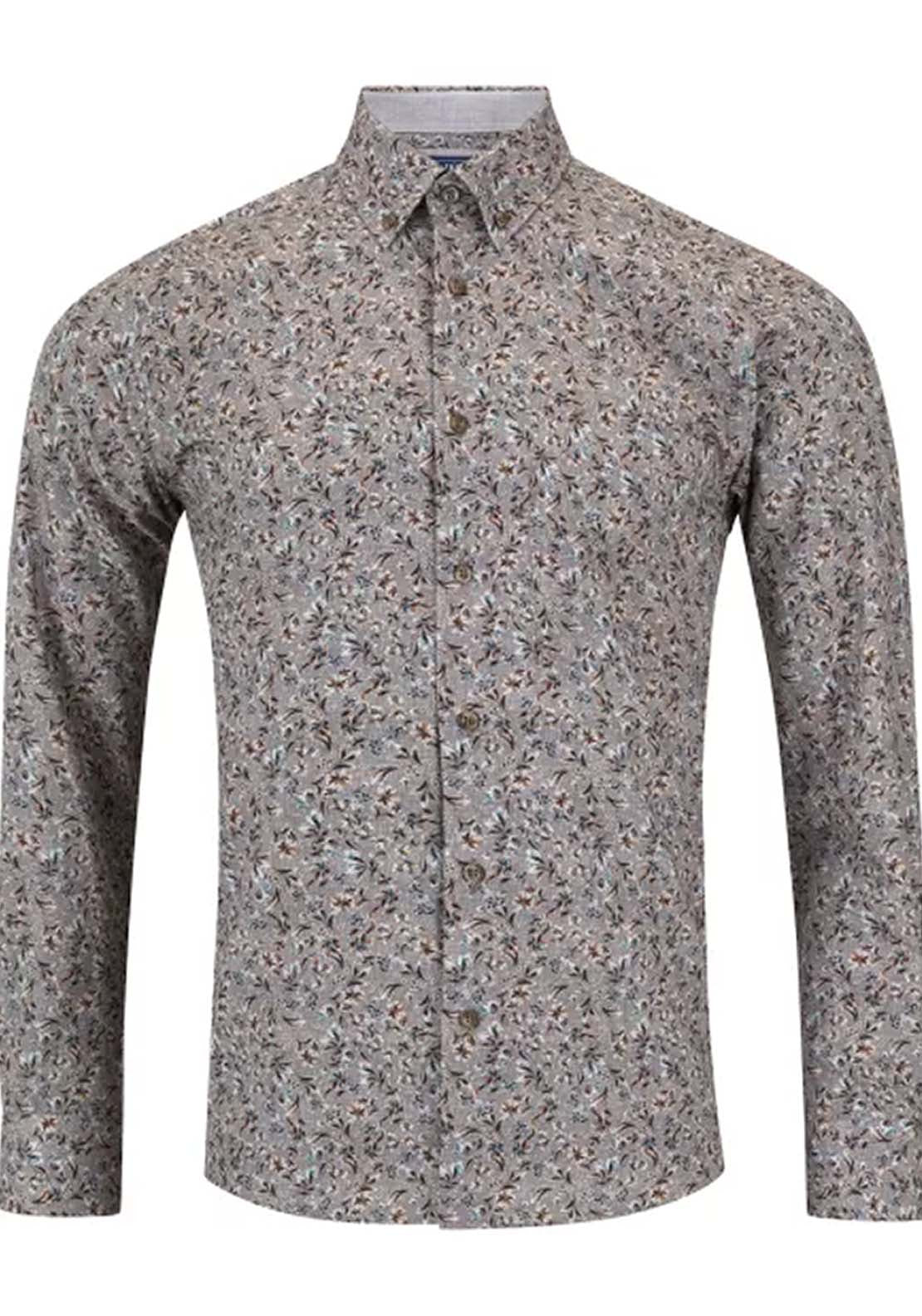 Drifter Long Sleeve Print Shirt - Beige 1 Shaws Department Stores